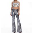 thumbnail image 2 of LUOGENLI Pantalon Décontracté pour Femme Pantalon Décontracté pour Femme Couleur Évasée Coupe Ajustée Festival Performance Pantalon Habillé Pantalon Évasé Pantalon Décontracté pour Femme Coupe Décontractée Grande Taille Gris G, 2 of 5
