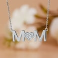 thumbnail image 2 of JeenMata MOM Pendant Necklace - Moissanite - April Birthstone in 18K White Gold over Silver, 2 of 9