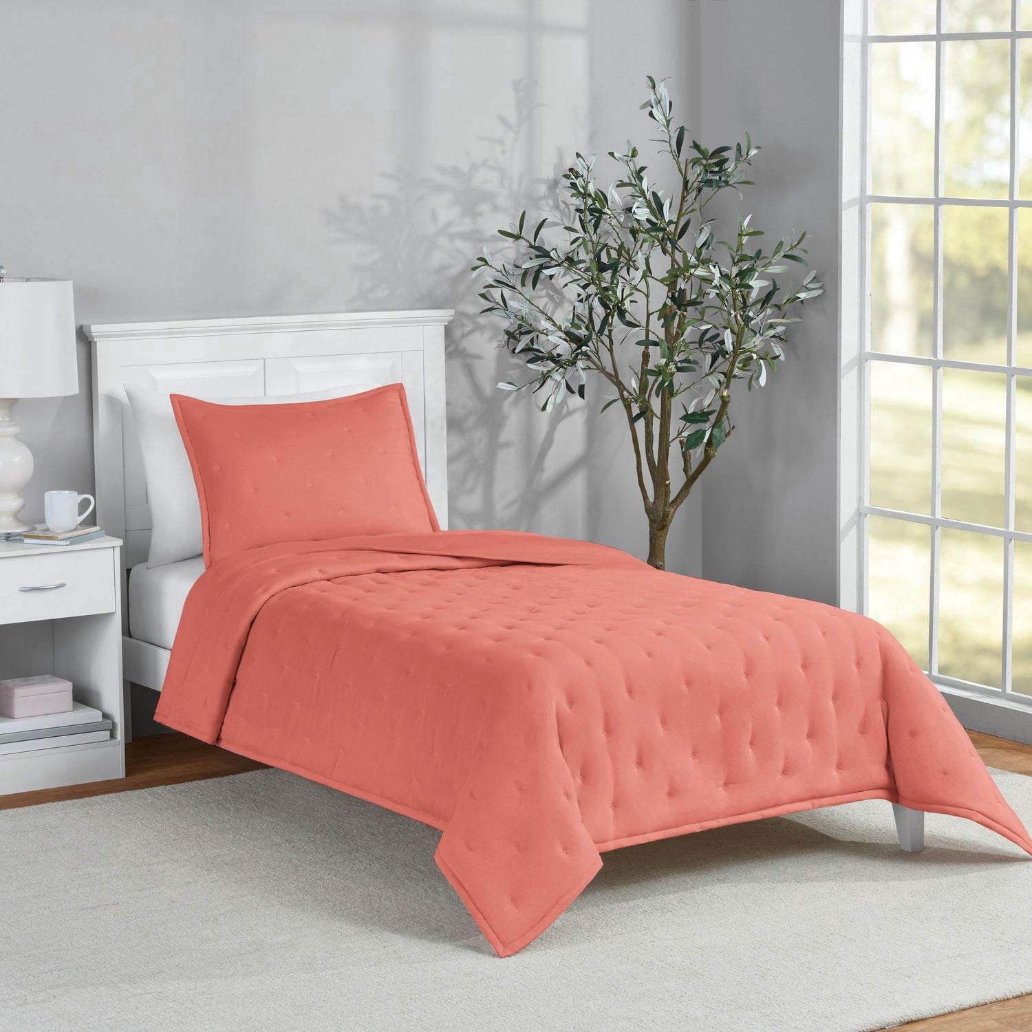 Ensemble de couette Mainstays format Simple/Simple XL, doux, léger et toutes saisons, 2 pièces, orange terre cuite