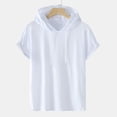 thumbnail image 1 of EGNMCR T-shirts pour Hommes Hommes Décontracté Uni Mode à Capuche Chandail à Manches Courtes T-Shirt de Sport Haut, 1 of 3