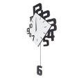 thumbnail image 1 of Swing Wall Clock, Fine Workmanship Decorative Wall Clock Battery Powered Frameless Design Black White Silent Movement with Minute Hand for Living Room, 1 of 8