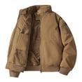 thumbnail image 1 of WRKEKC Fleece Jacket Men Solid Color Long Sleeve Lapel Sherpa Button Work Pocket Reversible No Hood Outerwear Jacket for Fall and Winter, 1 of 8