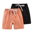 thumbnail image 1 of RXIRUCGD 2025 Summer Clothes for Kids 2PC Children's Summer Solid Casual Sports Shorts With Drawstring For Kids, 1 of 8