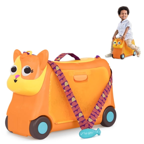 B. toys – On The Go – Valise à Chevaucher Lolo pour Enfants – Bagage à Roulettes avec Espace de Rangement – Voyage et Jeu – Design d'Animal Amusant pour Tout-Petits de 2+ Ans