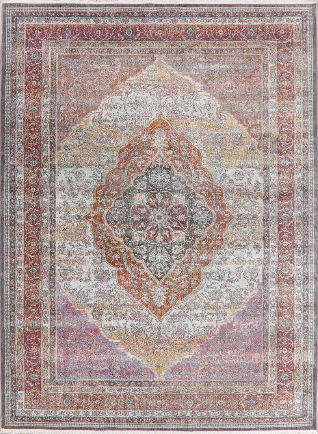 Tapis Beige Traditionnel à Motif Floral Oriental Turc Vieilli
