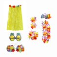 thumbnail image 4 of Ensemble de Costume Jupe Hawaïenne Tropicale Lunettes Accessoire Ajustable Extensible Femmes 60 cm, 4 of 8