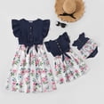 thumbnail image 1 of goowrom Robe/combinaison Florale Assortie Maman-Moi à Manches à Volants, 1 of 5