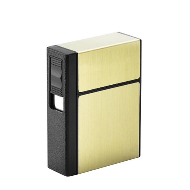 Cigarette Dispenser Storage Box Flip Cigarette Case 20 Loaded High Capacity with Detachable USB Rechargeable Cigarette Lighter