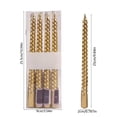 thumbnail image 3 of Electroplated Twisted Thread Candle Long Taper Candle for Romantic Wedding Decoration | Dripless Low-Fume Wax Candle for Dining Table Party Centerpiece | Indoor Home Decor Accessory, 3 of 6