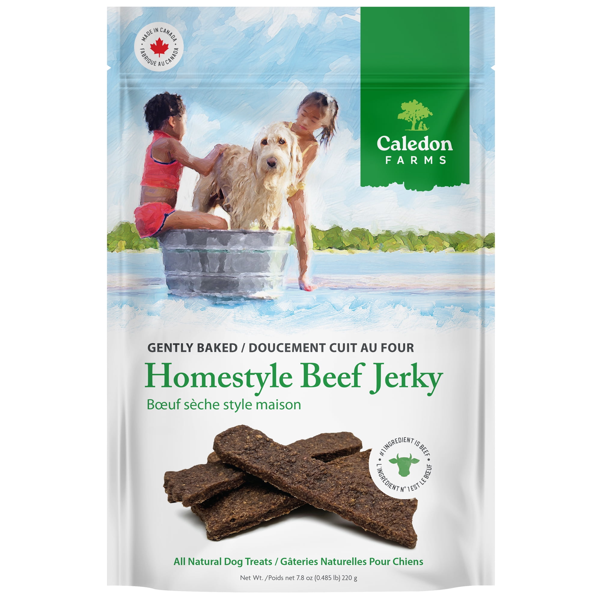 Caledon Farms All Natural Gently Baked Homestyle Beef Jerky Dog Treats 220g