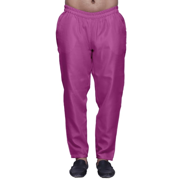 Atasi Men Solid Dupion Ready Made Pajama Ethnic Wear Adjustable Elastic Pants