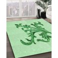 thumbnail image 3 of Ahgly Tapis Rectangulaire Lavable en Machine Intérieur Transitionnel Vert Clair, 5 Pieds x 7 Pieds, 3 of 7