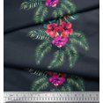 thumbnail image 2 of Soimoi polyester Crepe Fabric Floral & Leaves Tropical Print Sewing Fabric Yard 52 Inch Wide, 2 of 2