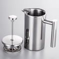 thumbnail image 2 of Cafetière à Pression Française, 350 ml 800 ml 1000 ml Cafetière à Pression Française en Acier Inoxydable à Double Paroi Isolée, Cafetière Compatible Lave-Vaisselle, 2 of 6