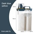 thumbnail image 3 of Rice Storage Container 3 L Plastic Transparent Food Storage Tank with Measurement Marks for Oatmeal Cereal Pasta Flour, 3 of 7