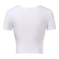 thumbnail image 2 of Drppepioner Blouse Cache-Cœur Femme Col en V Profond Manches Courtes Coupe Ajustée Unique Crop Tops, 2 of 2