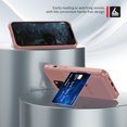 thumbnail image 3 of iPhone 13 Pro Max Wallet Case, Shockproof Rubber Card Holder Wallet PU Leather Back Phone Case Kickstand Protective Scratch Hybrid Bumper Shell for Apple iPhone 13 Pro Max 6.7 inch, Rosegold, 3 of 7
