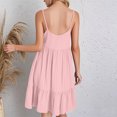thumbnail image 4 of Kyusrd Robes d'Été à Bretelles pour Femmes 2025 Sans Manches à Col en V Mini Robe Chemise Décontractée Taille Haute Plissée Bohème à Volants Ligne A Robes d'Été, 4 of 9