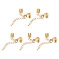 thumbnail image 1 of Unique Bargains 10Sets 8mm Leather Cord End Caps with Lobster Clasps & Extender Chain for DIY, Light Golden, 1 of 7