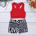 thumbnail image 3 of inhzoy Kids Girls Basic 2 Piece Active Outfit Racer Back Crop Top and Shorts Set for Gymnastics Dancing Workout Red S, 3 of 7