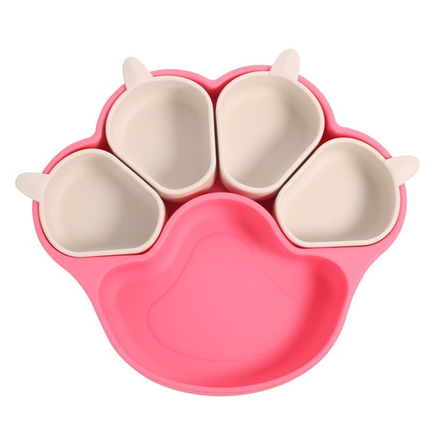 Binwennn Multifunctional Silicone Bowl Children's Bowl Pet Bowl Cat And Dog Bowl Set Silicone Plates For Children Plates With Suction Cat Silicone Plates In The Shape Of Cat Cat Pad Dog Bowls with Mat