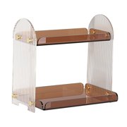 DOLITY Desktop Organizer Shelf Aesthetic Bookshelf for Office Computer Desk Dresser Water