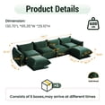 thumbnail image 2 of The Magic Home Convertible Modular L-Shaped Chenille Sectional Sofa Sofas, Green, 2 of 12