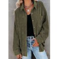 thumbnail image 3 of Chemises en Velours Côtelé à Boutons pour Femmes Col Rabattu Blouse à Manches Longues Hauts, 3 of 5