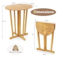 thumbnail image 3 of Gymax Outdoor Folding Bar Table w/ Oval Tabletop & Cross Base for Patio Natural, 3 of 9