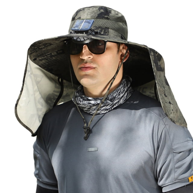 Decodeary Stay Protected And Cool Solar Power Fan Summer Hat Solar Usb Charging Hat Summer green 2