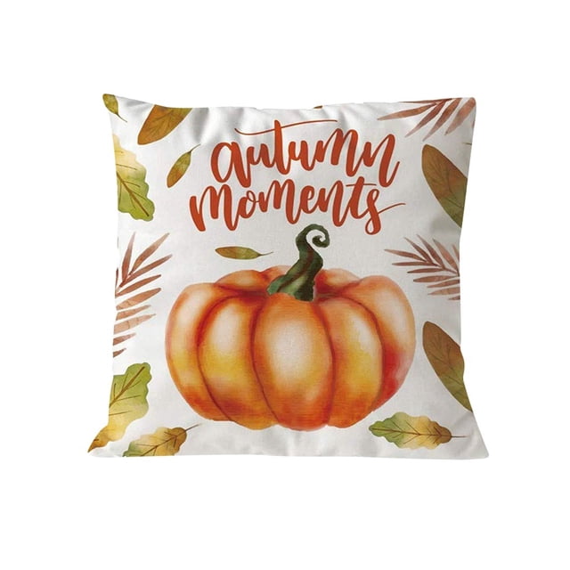 Fridja Housses de Coussin d'Halloween 18 x 18 Pouces Rétro Citrouille d'Halloween Graphique Housse de Coussin Décorative Colorée Rustique d'Halloween pour Décoration de Maison, Canapé, Sofa pour les Fêtes