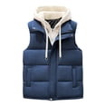 thumbnail image 1 of Gpaecead Quilted Puffer Vest Men's Solid Color Sleeveless Hooded Zipper Cardigan Warm Puffer Jacket, 1 of 4