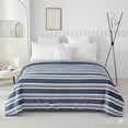 thumbnail image 1 of Couverture en peluche Mainstays Rayures bleues DQ, 1 of 5