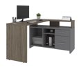 thumbnail image 4 of Bestar Equinox 56W L-Shaped Desk in walnut grey & slate, 4 of 7
