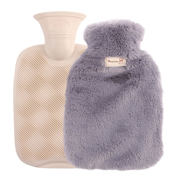 EGNMCR Hot Water Bottle With Cover 1L Bed Bottle With Soft Fleece Cover Bed Bottle Provides Warmth Gift Hot water bottle