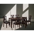 thumbnail image 3 of Ensemble de salle à manger d'intérieur contemporain K-Living Viola 7 pièces en bois massif avec 1 table et 6 chaises couleur espresso, 3 of 7