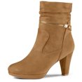 thumbnail image 1 of Unique Bargains Bottes à Talons Hauts Plateforme à Fermeture Éclair à la Cheville pour Femmes, 1 of 7