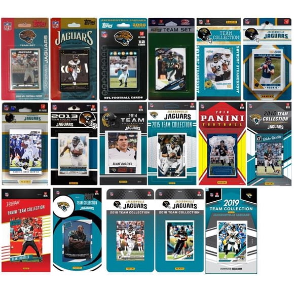 C&I Collectables JAGUARS1619TS NHL Jacksonville Jaguars 16 Different Licensed Trading Card Team Set