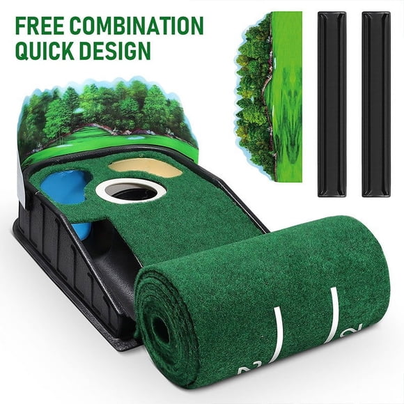 Birdeem Indoor Golf Putting Green, 3-Hole Putter Blanket Portable Indoor and Outdoor Putter Exerciser for Golf