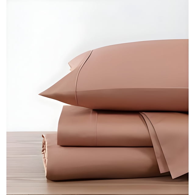 Kindlier 100% Organic Cotton Sheet Set – Deep Pocket Bedding Set Full, Light Brown