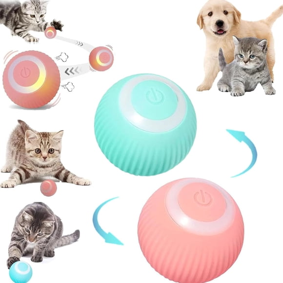 LAICAIW Wloom Power Ball 2.0 Cat Toy, Aiveys Cat Ball, Aiveys Smart Ball Cat, Zombie Balls for Cats, Gertar Cat Toy, Powerball 2.0 Cat Toy, Guitar Cat Toy, USB Charging Smart Pet Toy Ball (Blue+Pink