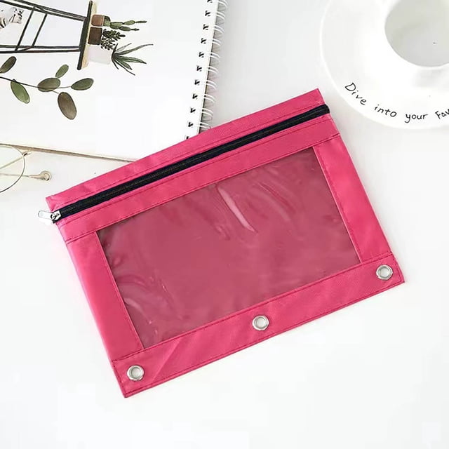Fridja Transparent PVC Zipper Binder with Detachable Folder, Assorted Colors