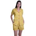 thumbnail image 1 of Moomaya Cotton Shorts Pj Set For Women Notch Collar Short Sleeve Nightdress, 1 of 6