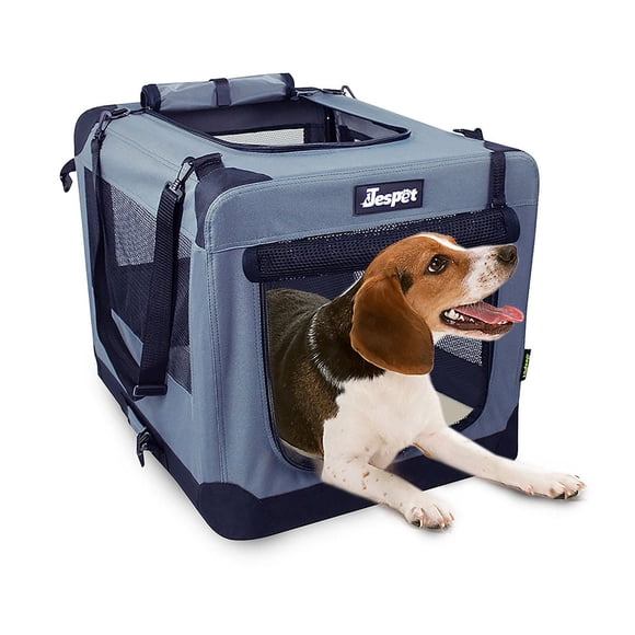 Jespet Soft Dog Crates Kennel 3 Door Soft Sided Folding Travel Pet Carrier