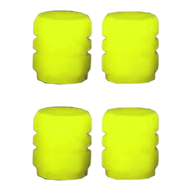 Maytalsory 4Pcs Car Tire Valves Caps Universal Dustproof Cover Colorful Waterproof Styling Protector Motorcycle Bike Accessories Yellow 1Set