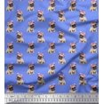 thumbnail image 1 of Soimoi Poly Georgette Fabric Pug Dog Printed Fabric 1 Yard 42 Inch Wide, 1 of 3