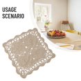 thumbnail image 4 of Nappe Carrée Vintage Napperon Coton Dentelle Crochet Floral Housse de Nappe, 4 of 12