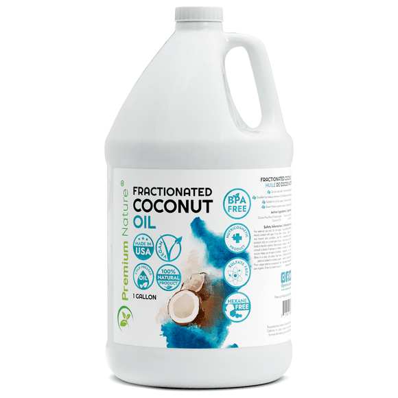 Fractionated Coconut Oil Liquid Natural Cold Pressed Carrier Oil for Essential Oils Mixing 1 Gallon Bulk Size 3.7 Litre