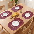 thumbnail image 3 of Solid Placemats Set of 6 Leather Placemats for Kitchen Dining Table Decor Washable Heat Resistant Table Placemats Sturdy Table Mat Wine Red 17.7*11.8inch, 3 of 6