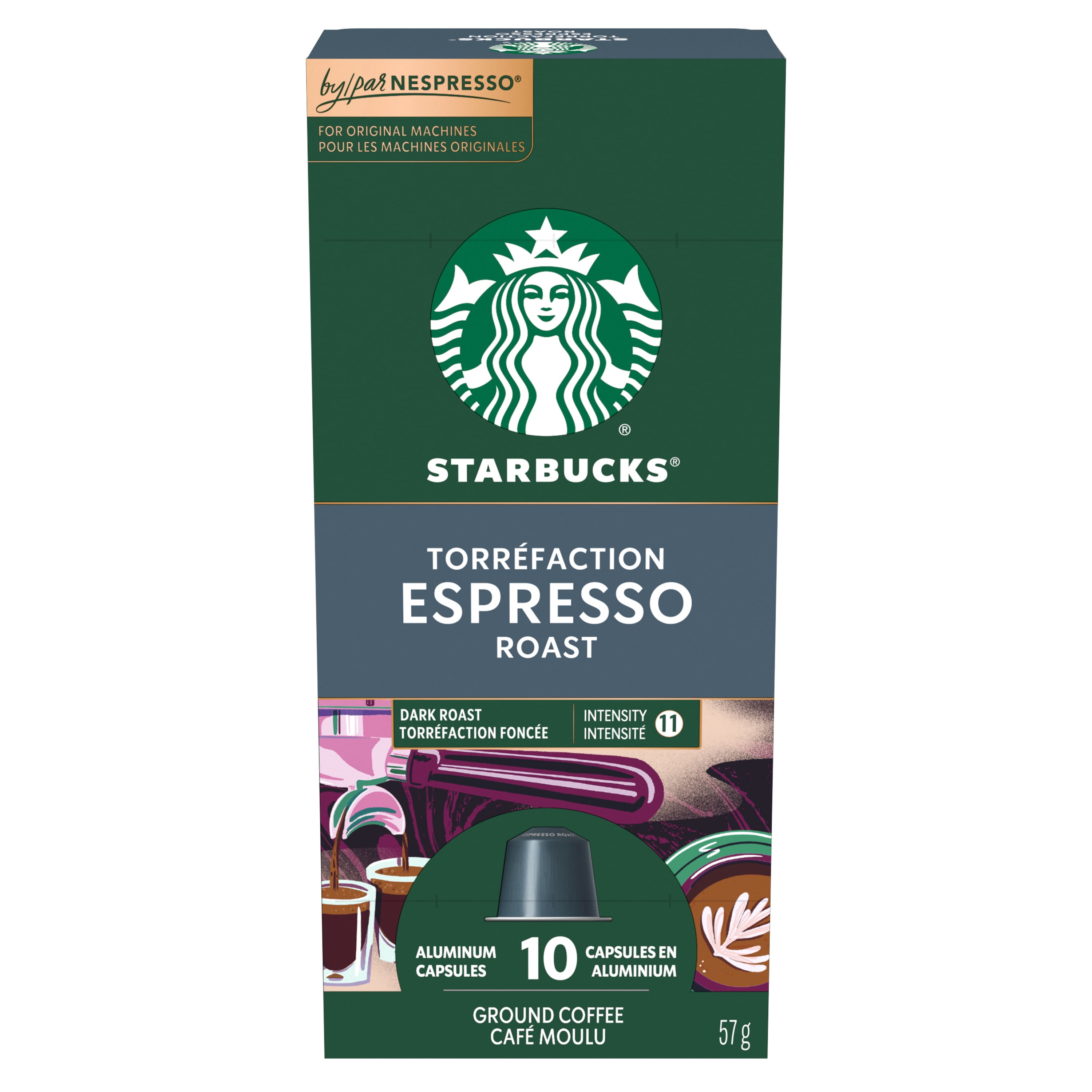 STARBUCKS Espresso Roast, NESPRESSO Coffee Pods, Original Line, Bold Dark Roast